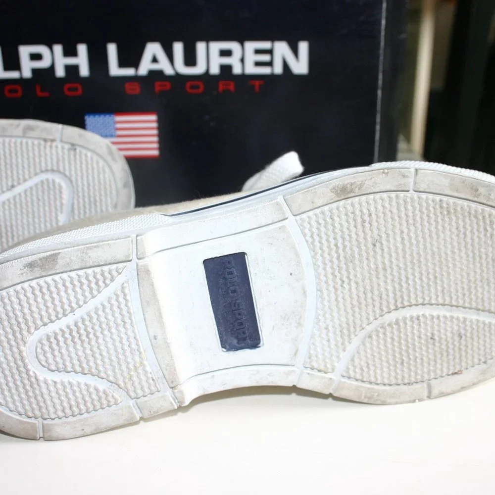 RALPH LAUREN POLO SPORT Sneaker 8B Color OATS/Tan Excellent Worn Inside Twice - Picture 9 of 10